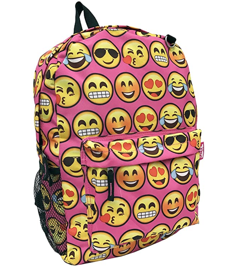Pink emoji backpack Clearance