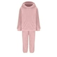 thumbnail image 5 of UAMVSH 2 Piece Fuzzy Fleece Hoodie Outfits for Women Plus Size Warm Hooded Pullover and Pant Plush Pajama Sets Winter Loungewear(XX-LargePink), 5 of 6