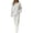 A White, variant on Lounge Set Summer Casual Oversized Shirts Women Fashion Casual Solid Color Round Neck Long Sleeved Long Pants Set for Home Keep Warm Comfortable Homewear Hot Pink Free Size