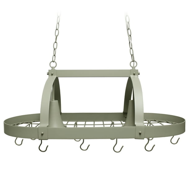 Elegant Designs 2 Light Kitchen Pot Rack with Downlights