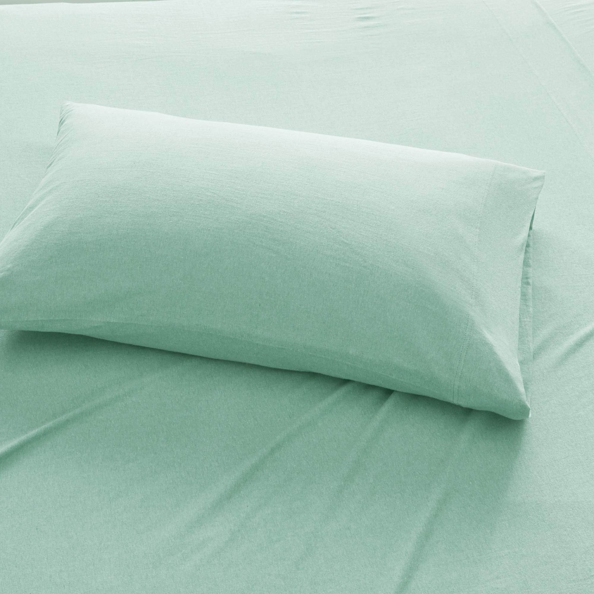 ALL SIZES Luxury Aqua Blue/Green Heathered Cotton Jersey Knit Sheet Set