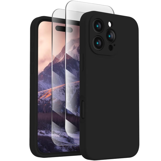 Funda de silicona FireNova para iPhone 16 Pro Max con protectores de pantalla