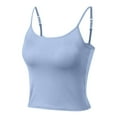 thumbnail image 5 of Camisole Tops for Women Summer Spaghetti Strap Basic Padded Tank Top with Built in Bra Workout Yoga Shirts,for Size M, 5 of 6
