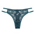 thumbnail image 4 of Qinhaie Lace Thongs For Women Plus Size Sexy Underwear T Back Stretch Womens Thongs Underwear Under $2 Ladies' Plus-Size Transparent Lace Sexy Lace-Up Comfort Underwear Green Lace Underwear Set Xxxxl, 4 of 5