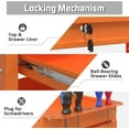 thumbnail image 5 of Odaof 4-Wheel Big Rolling Tool Storage Cart with Ball-Bearing Slides for Garage and Warehouse (Orange), 5 of 8