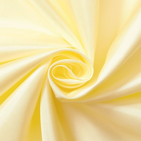 Poly China Silk Lining Fabric 58/60 Inch Lightweight Polyester Habutai By The Yard For Sewing Apparel, Accessories, & More - Light Yellow (5 Yards)
