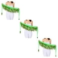 thumbnail image 1 of QualitChoice Wide Application And Durable Sequined Belly Dance Hip Scarf For Performances Waist Automatic light green 3Set, 1 of 6