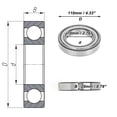 thumbnail image 4 of Unique Bargains Roulements à Billes 6014ZZ & Rainures Profondes P5 70x110x20mm Roulements Lubrifiés Double Joint Métallique Ton Argent Roue de Trottinette Planche à Roulettes, 4 of 6
