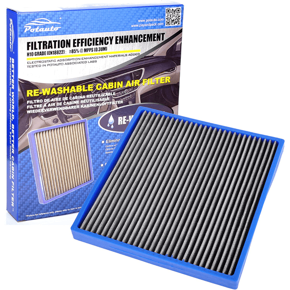 POTAUTO MAP 5002 (CF10134) Re-Washable Car Cabin Air Filter Replacement for ACURA CSX ILX MDX RDX RLX TLX TSX TSX2 ZDX, HONDA ACCORD CROSSTOUR CIVIC CROSSTOUR CR-V ODYSSEY PASSPORT PILOT RIDGELINE