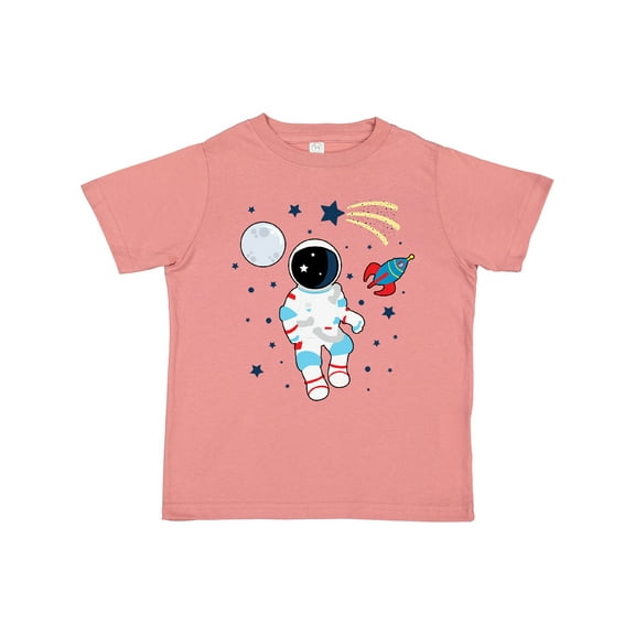 Inktastic Astronaut the Moon Spaceship and Shooting Star for Light Colors Boys or Girls Toddler T-Shirt