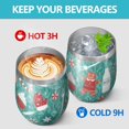 thumbnail image 4 of 12oz Stemless Wine Tumblers Green Christmas Baking Pattern Vacuum Insulated Stainless Steel Travel Tumbler Cups Mug with Lid and Straw for Champaign,Cocktail,Beer with Cleaning Brush, 4 of 5