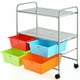 thumbnail image 4 of Costway Carrito Auxiliar con 4 Cajones Apilables y 2 Estantes 4 Ruedas Organizador para Cocina Baño Oficina 58,5 x 37 x 75 cm, 4 of 4