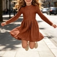 thumbnail image 4 of Krayuyo Girls A Line Dresses with Pockets Long Sleeve Shirt Dress Casual Soft Flowy Dress Size 5-15 Years, 4 of 9