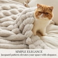 thumbnail image 2 of U by Bedsure Throw Blanket for Couch, Super Soft Cozy Cute Small Fleece Throws for Girls, Linen,50x60 inches, Wider Striped Design, 2 of 6