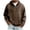 Coffee, variant on Men's Denim Hooded Sweatshirt Quarter Zip Pullover Long Sleeve Casual Loose Jacket with Kangaroo Pocket Vintage Washed Jean Outerwear Top