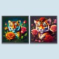 thumbnail image 1 of Juego de pintura de diamantes 5D DIY completo taladro redondo Animal Kit decoración del hogar 2 uds JShteea El nuevo, 1 of 9