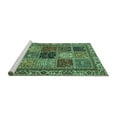 thumbnail image 2 of Ahgly Company Machine Washable Indoor Rectangle Abstract Turquoise Blue Modern Area Rugs, 5' x 7', 2 of 4
