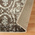 thumbnail image 3 of HomeRoots 486773 8 x 10 ft. Damask Distressed Stain Resistant Rectangle Area Rug Tan & Brown, 3 of 5