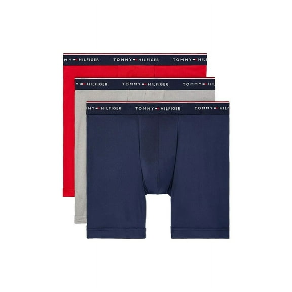 Tommy Hilfiger Microfiber Boxer Brief 3-Pack - 09T4240 (Red/Navy/Grey, S)
