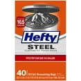 thumbnail image 2 of Hefty Steel Custom Fit I Size Drawstring Trash Bags, Black, Fresh Scent, 10.5 Gallon, 40 Count, 2 of 5