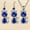 Blue Earrings Necklace, variant on Shiny Exquisite Luxury Cat Pendant Necklace Earrings