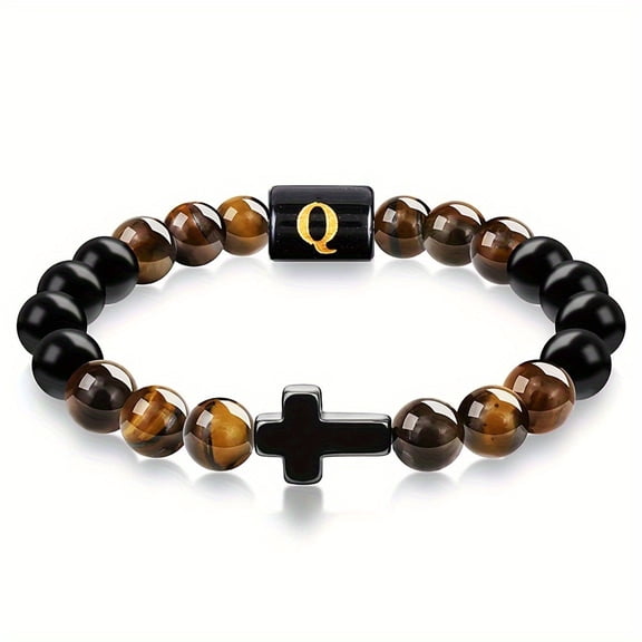 LINXIQIN Bracelet for Men in Resin with Cross Design