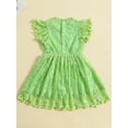 thumbnail image 3 of Bagilaanoe Toddler Baby Girl Summer Dress Short Sleeve A-line Princess Dresses 12M 18M 24M 3T 4T 5T Kids Flower Lace Floral Casual Swing Dresses, 3 of 8