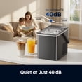 thumbnail image 3 of SIMZLIFE Countertop Ice Maker with Portable Handle, 26lbs/24H, 9 Cubes Ready in 6 Mins, Self-Cleaning, Compact Ice Machine with Basket & Scoop, Grey, 3 of 10