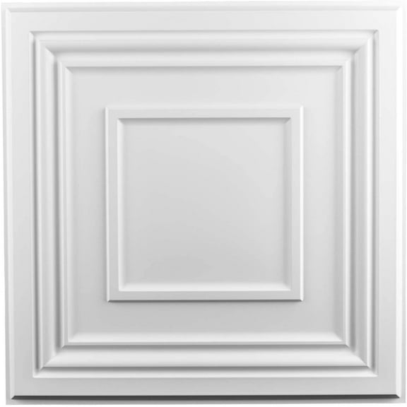 Art3d 12-Pack Matt White PVC Decorative Ceiling Tile 2ft x 2ft for Drop in Grid System
