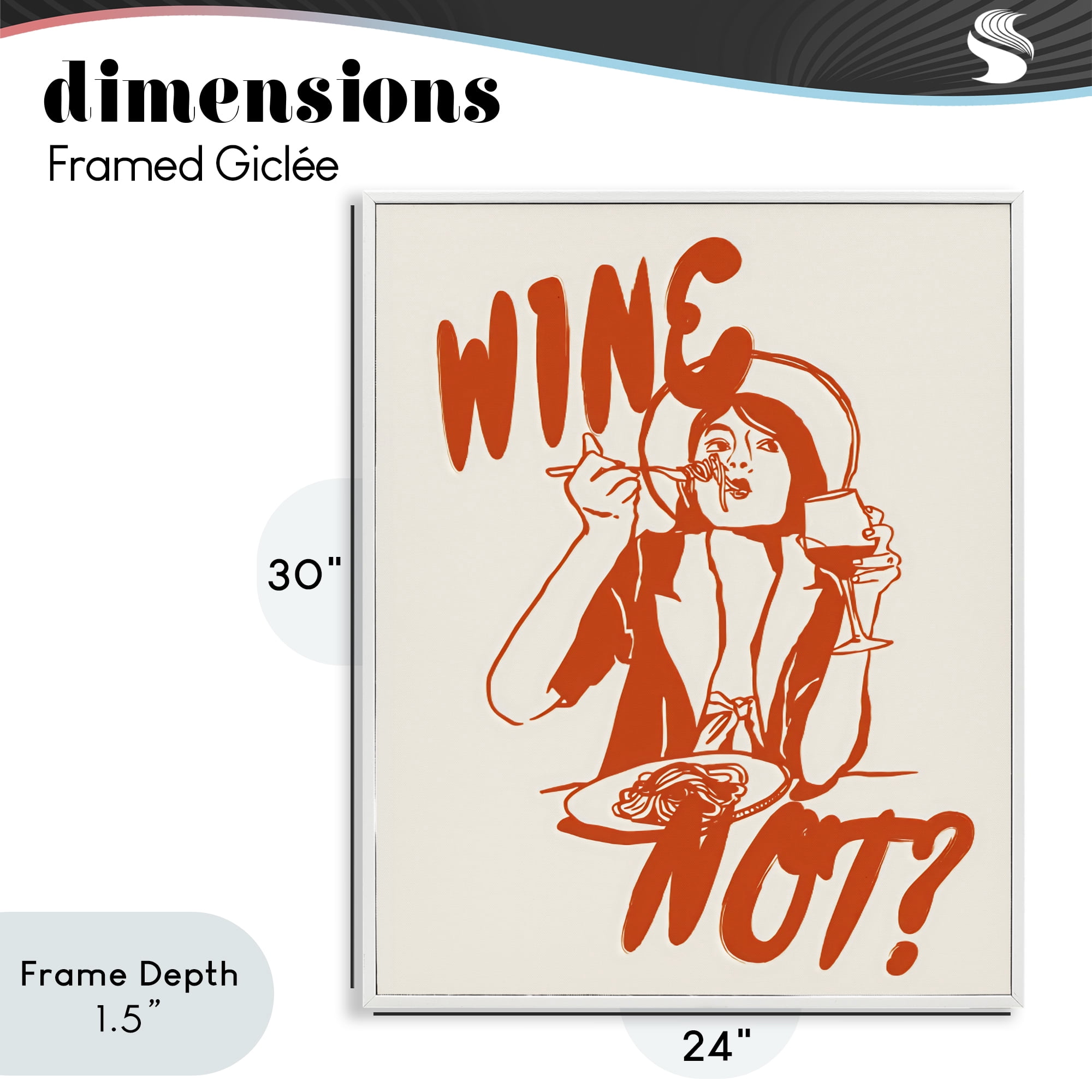Stupell Industries Wine Not Retro Meal Time White Framed Giclee Art, design by The Prints Vibe
