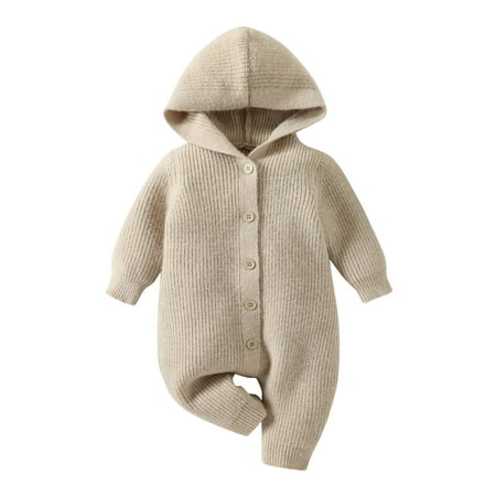 

Honeeladyy Discount Toddler Baby Boys Girls Color Cute Knitting Winter Thick Keep Warm Hoodie Jumpsuit Romper