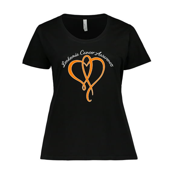 Inktastic Leukemia Awareness with Orange Ribbon Heart Women's Plus Size T-Shirt
