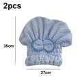 thumbnail image 2 of Paquete de 2 gorros de microfibra para secar el cabello, suaves y ultraabsorbentes, 2 of 5