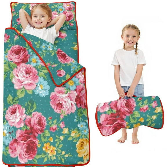 Pioneer Flower Floral Print Pattern Toddler Nap Mats for Kids Preschool,Sleeping Mat Bag or Kids,Toddler Sleeping Bag,Toddler Nap Mat or Daycare