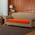thumbnail image 3 of Subrtex Textured Grid Stretchy Washable Sofa Seat Cushion Cover Armchair Loveseat Sofa Protector （Orange, Loveseat）, 3 of 7