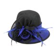 thumbnail image 1 of Chic Headwear 1920s Flapper Loop Flax Fabric Hat - Black/Royal, 1 of 1