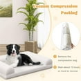 thumbnail image 3 of Pefilos 36" Egg-Foam Dog Bed with 3-Side Bolster, Pet Sofa Bed for Small Medium Dogs, Removable Washable Bed Cover Dog Crate Bed, Beige, 3 of 8