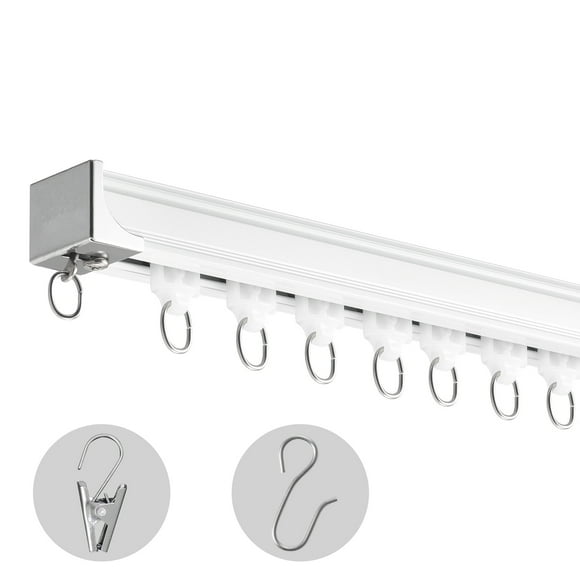 KFFKFF Ceiling Curtain Track Set, 8.9 FT/2.7 Meter, Sliding Ceiling Track System for Curtains, Room Divider Curtain Track Ceiling