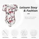 thumbnail image 4 of Balery Cherry Blossoms Body de cuello redondo de manga corta para mujer Tops de manga corta Tops básicos-Medium, 4 of 7