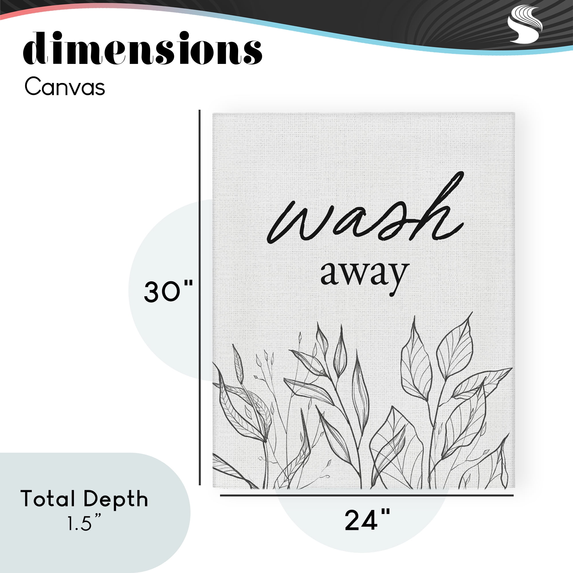 Minimalist Leaves Wash Away Canvas Wall Art, design by Lettered and Lined
