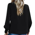 thumbnail image 2 of Valcatch Long Sleeve Shirts Pleated Crew Neck Tunic Tops Tunic Spring for Woman, 2 of 4