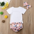thumbnail image 4 of Ensemble de Vêtements pour Nouveau-Née Fille : Barboteuse + Short à Nœud + Bandeau, 4 of 6