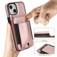 thumbnail image 3 of Compatible WIth Magsafe 2 in 1 Detachable iPhone 14 Plus Shockproof Rugged Wallet Phone Case with Card Holder,Magnetic PU Leather RFID Blocking Flip Kickstand Credit Slots,Rosegold, 3 of 8