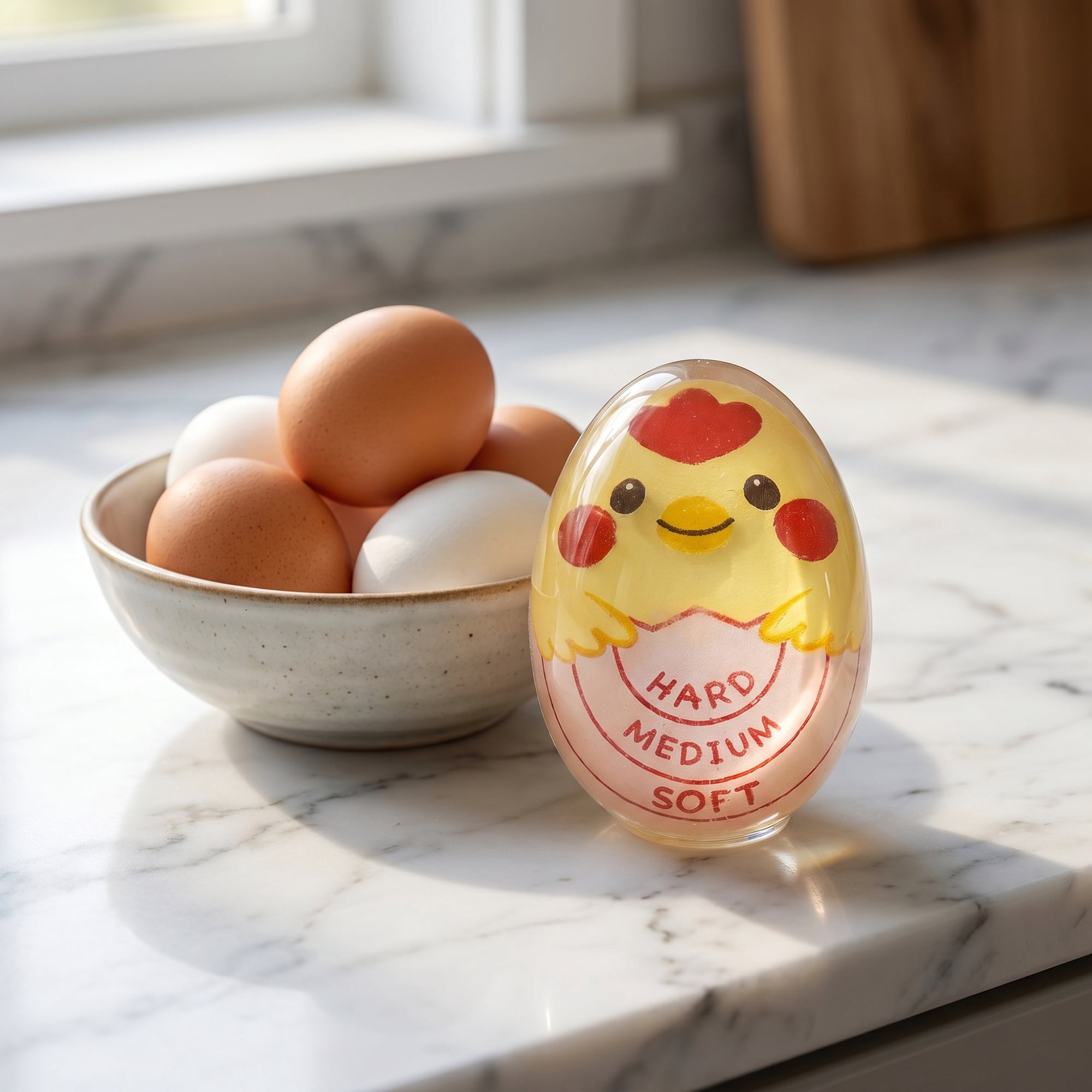 Unique Bargains Egg Timer with Color Changing Indicator for Perfect Boiled Eggs Pink