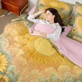 thumbnail image 5 of Homewish The Sun Print King Bedding, Garden Sunflower King Bed in a Bag, Pink Reversible 7 Pieces, 5 of 7