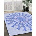 thumbnail image 3 of Ahgly Tapis Rond Lavable en Machine Intérieur Transitionnel Bleu Ciel, 8 Pieds Rond, 3 of 7