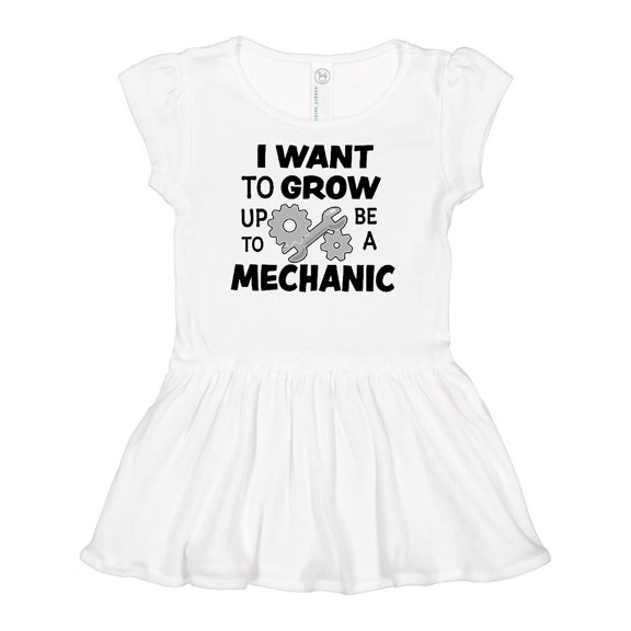 Inktastic I Want To Grow up To Be a Mechanic Girls Baby Dress