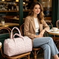 thumbnail image 4 of Tanyzvel Pastel Floral Quilted Weekender Bag for Women, Carry On Gym Overnight Duffle Tote with Multi Storage Pockets, 4 of 5
