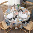 thumbnail image 3 of Cavalier King Charles Spaniel Dog and Flower Round Tablecloth 60"x60",Wrinkle Wipeable Table Cloth for Kitchen Dining Room Picnic Patio Party, 3 of 6