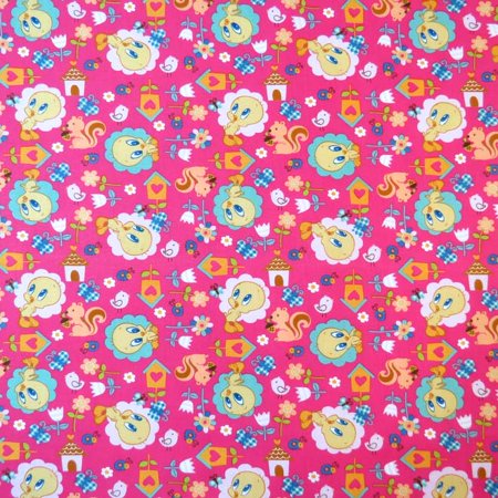 SheetWorld Fitted Sheet (Fits BabyBjorn Travel Crib Light) - Tweety Bird Hot Pink